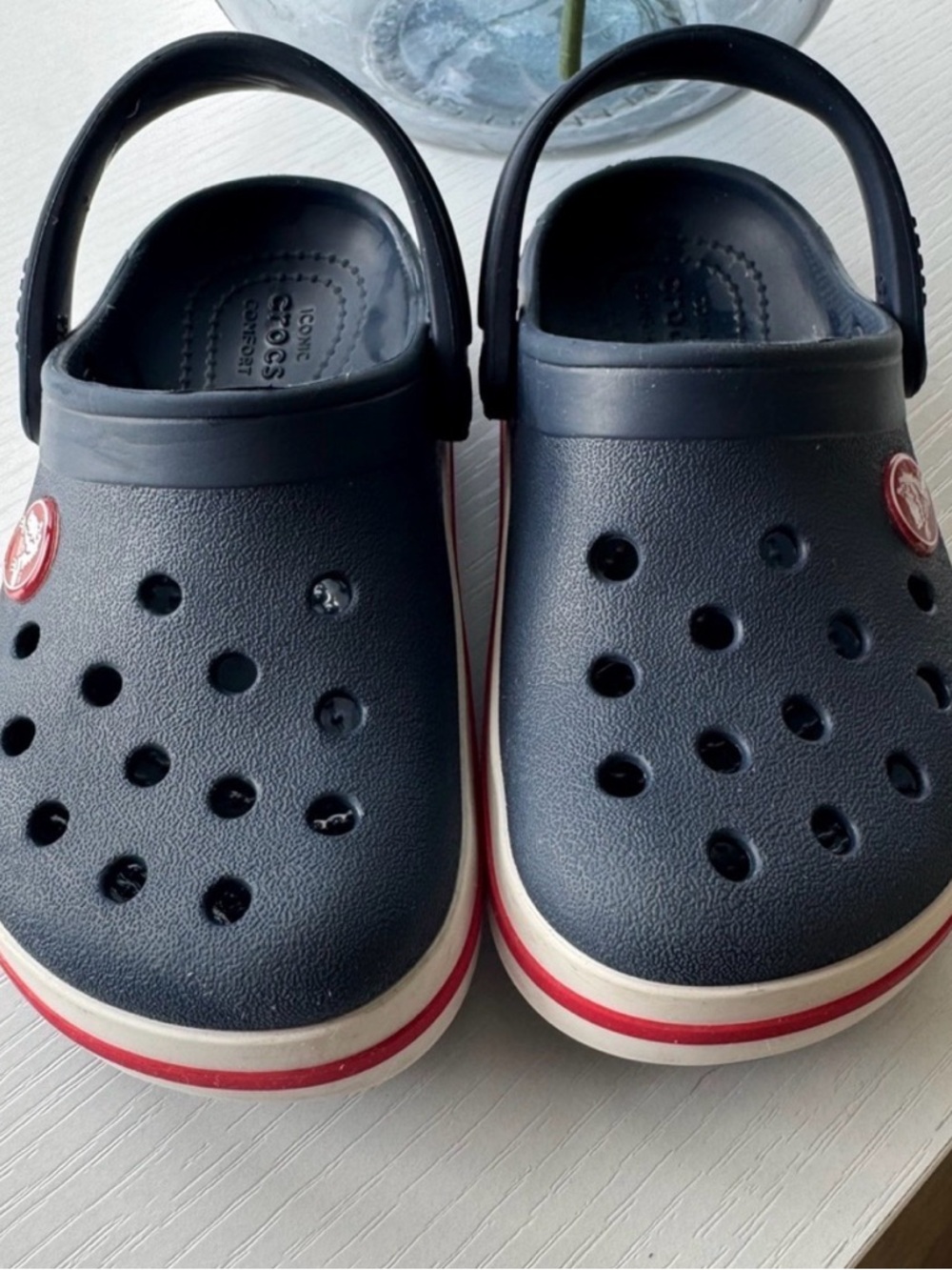 CROCS Kids Navy and Red Clog Sandals
